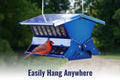 Electric Blue Double‑Sided Squirrel‑Resistant Hopper Feeder (8 qt)
