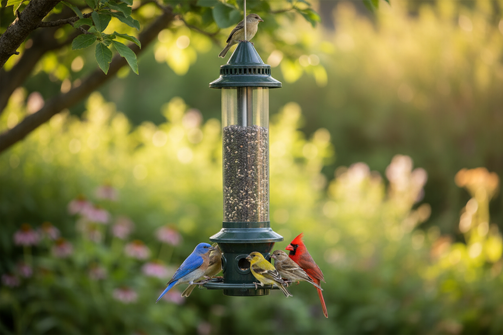 Birds feeding